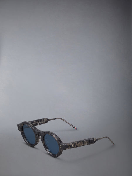 TORTOISE ACETATE ROUND SUNGLASSES DARK GREY