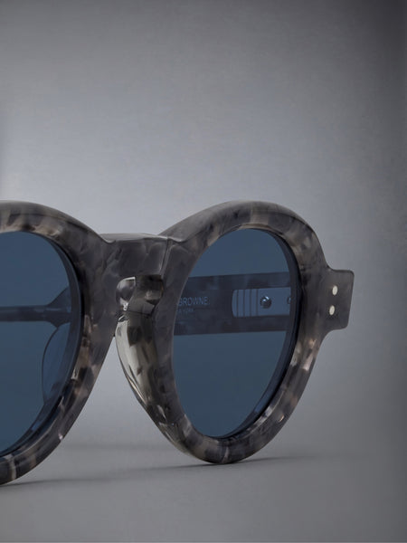 TORTOISE ACETATE ROUND SUNGLASSES DARK GREY