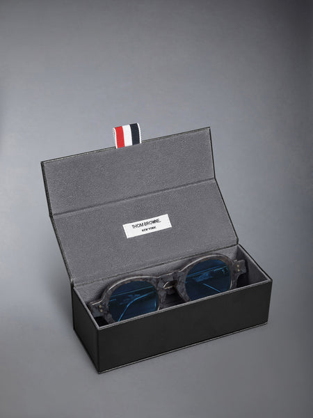 TORTOISE ACETATE ROUND SUNGLASSES DARK GREY