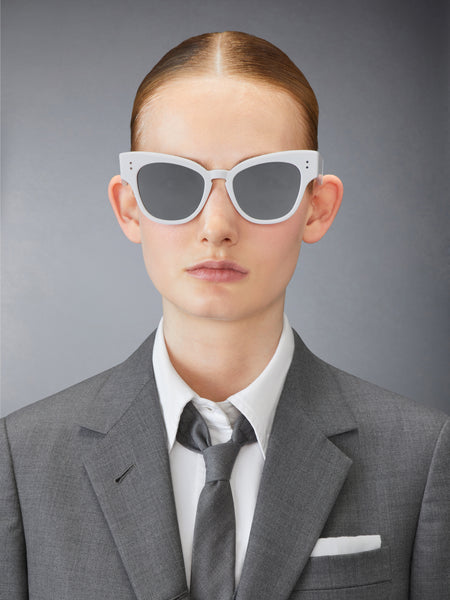 ACETATE CATEYE SUNGLASSES WHITE