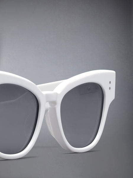 ACETATE CATEYE SUNGLASSES WHITE