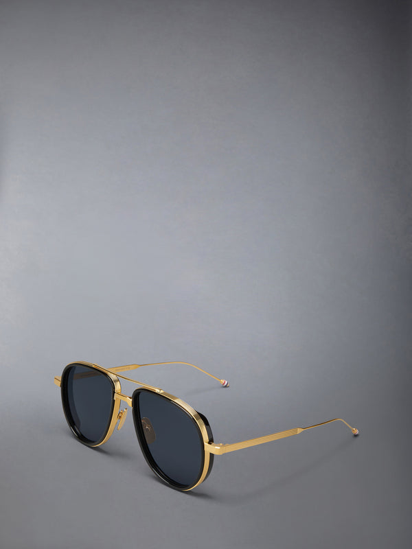 ACETATE AND TITANIUM AVIATOR SUNGLASSES - image 2