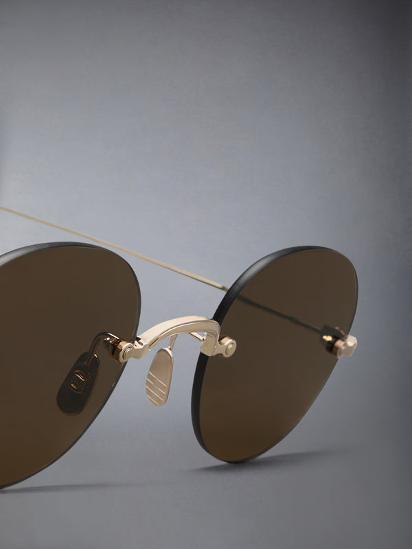 TITANIUM RIMLESS ROUND SUNGLASSES - image 3