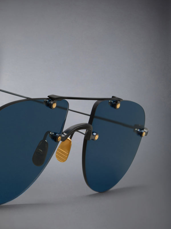 TITANIUM RIMLESS AVIATOR SUNGLASSES - image 3
