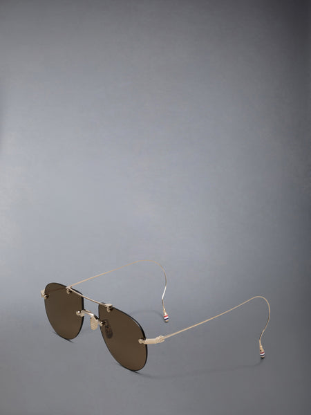 TITANIUM RIMLESS AVIATOR SUNGLASSES
