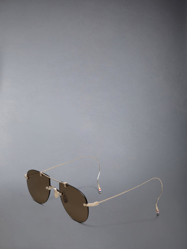 TITANIUM RIMLESS AVIATOR SUNGLASSES - image 2