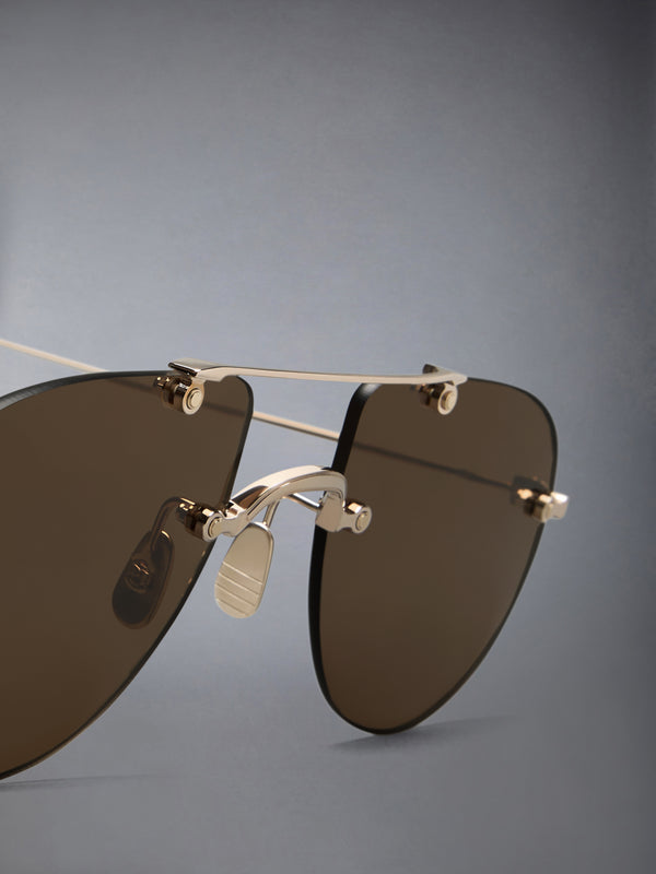 TITANIUM RIMLESS AVIATOR SUNGLASSES - image 3