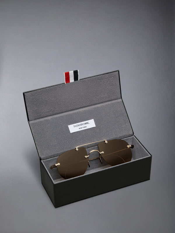 TITANIUM RIMLESS AVIATOR SUNGLASSES - image 4