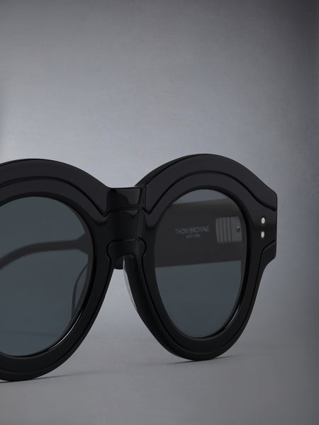 ACETATE ROUND SUNGLASSES BLACK