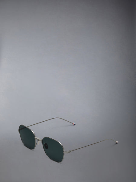 TITANIUM RECTANGULAR SUNGLASSES MED GREY