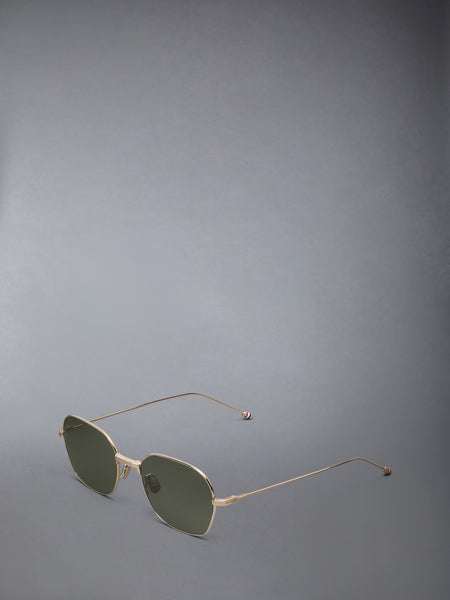 TITANIUM RECTANGULAR SUNGLASSES WHITE GOLD