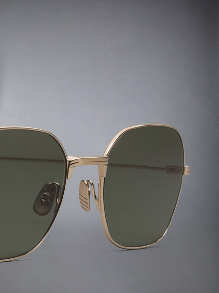 TITANIUM RECTANGULAR SUNGLASSES WHITE GOLD