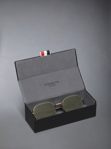 TITANIUM RECTANGULAR SUNGLASSES WHITE GOLD