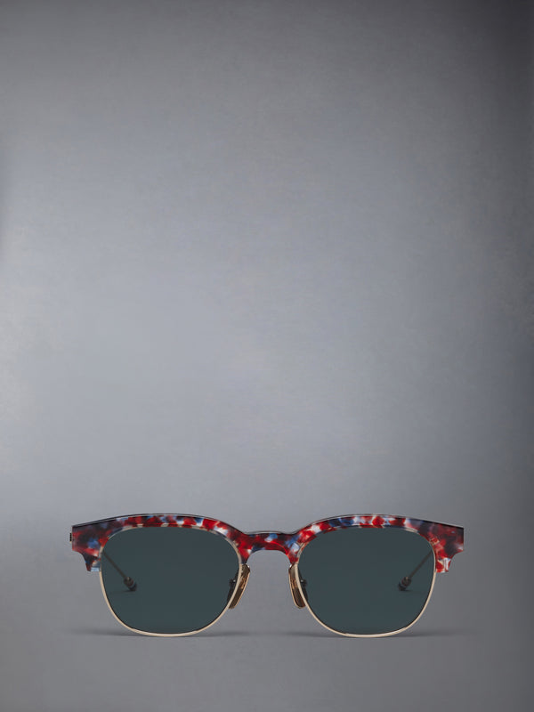 ACETATE AND TITANIUM OVAL SUNGLASSES - featured image