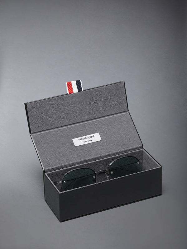 TITANIUM SEMI RIMLESS OVAL SUNGLASSES - image 4