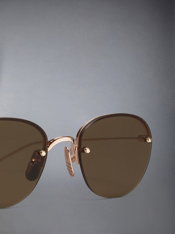 TITANIUM SEMI RIMLESS OVAL SUNGLASSES - image 3