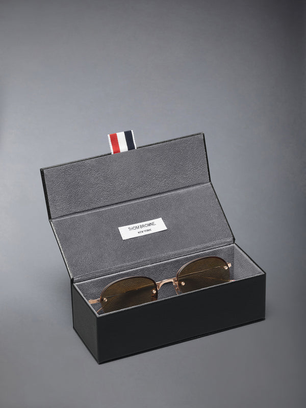 TITANIUM SEMI RIMLESS OVAL SUNGLASSES - image 4