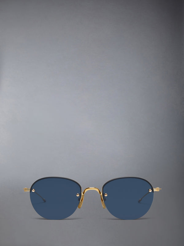 TITANIUM SEMI RIMLESS OVAL SUNGLASSES - featured image