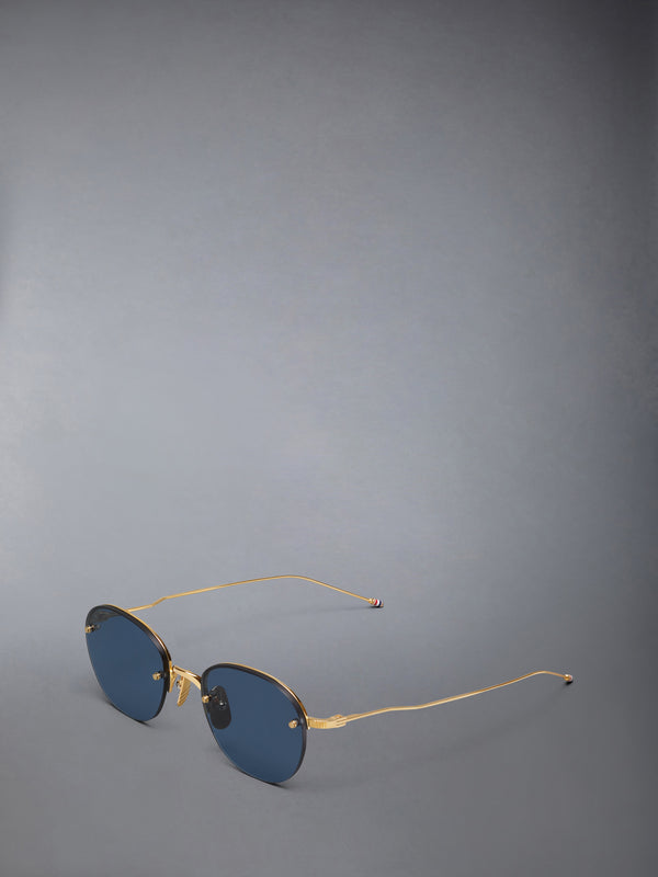 TITANIUM SEMI RIMLESS OVAL SUNGLASSES - image 2