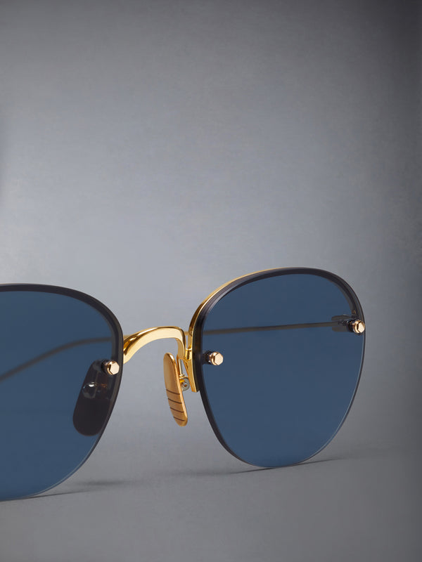 TITANIUM SEMI RIMLESS OVAL SUNGLASSES - image 3