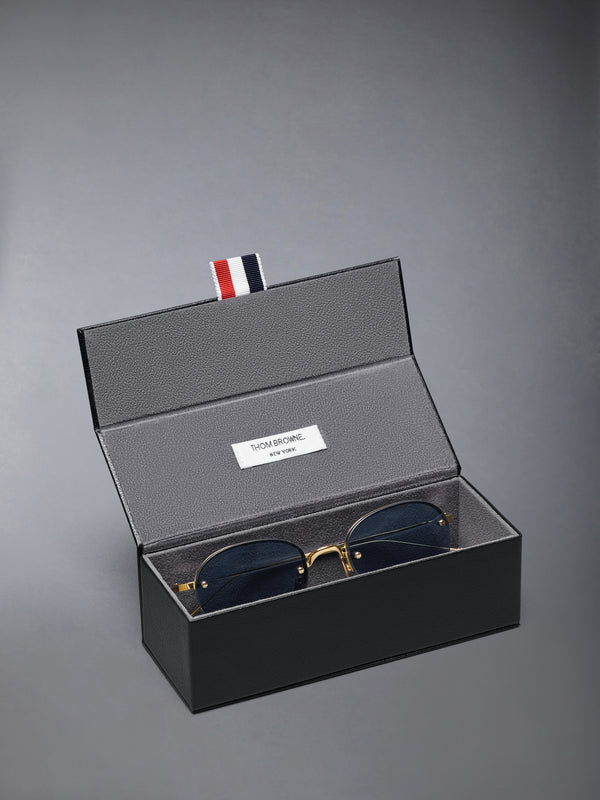 TITANIUM SEMI RIMLESS OVAL SUNGLASSES - image 4