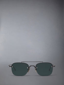 TITANIUM SEMI RIMLESS PILOT SUNGLASSES