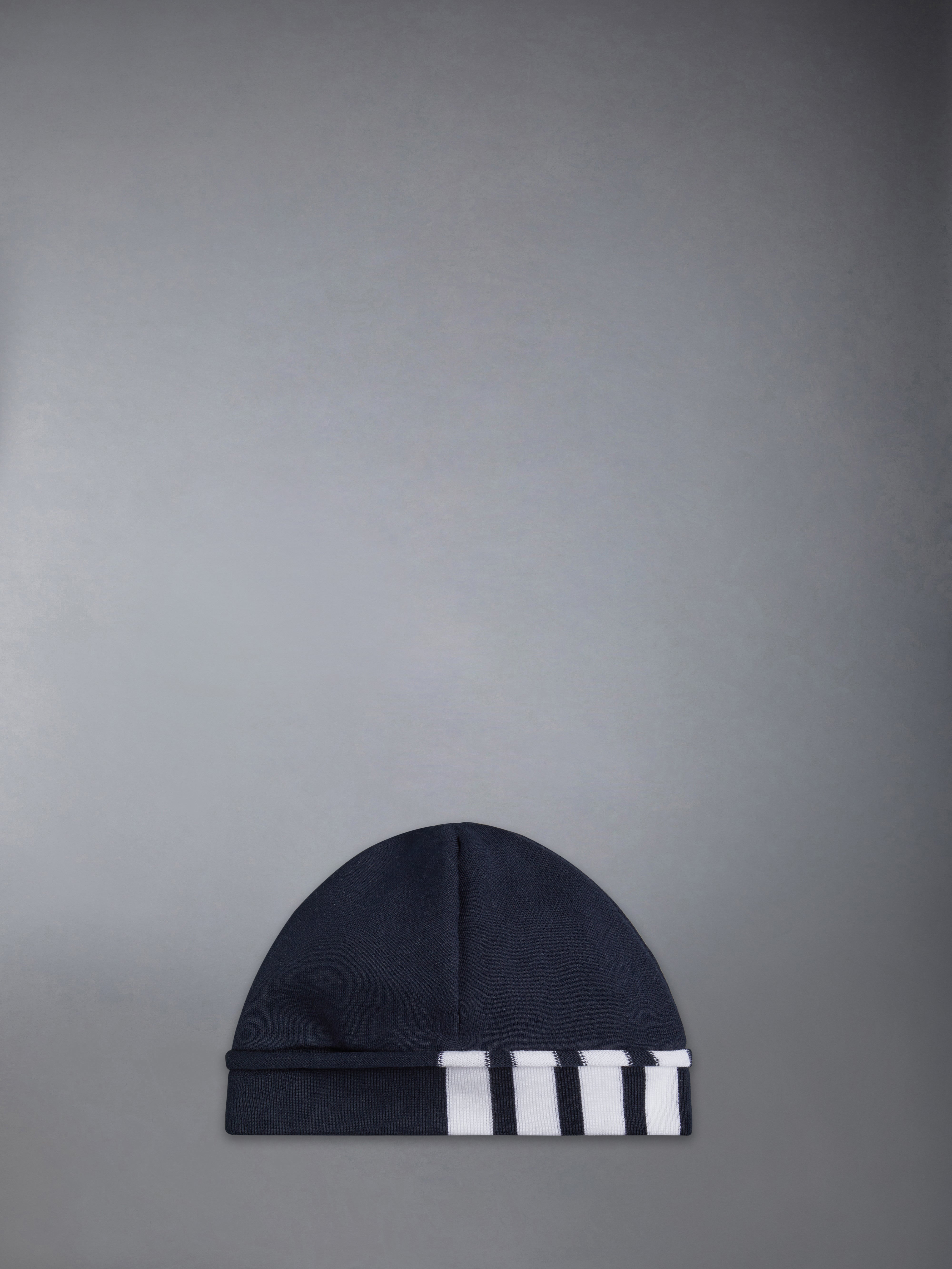Beanie W/ Engineered 4 Bar In Solid Classic Loopback Jersey