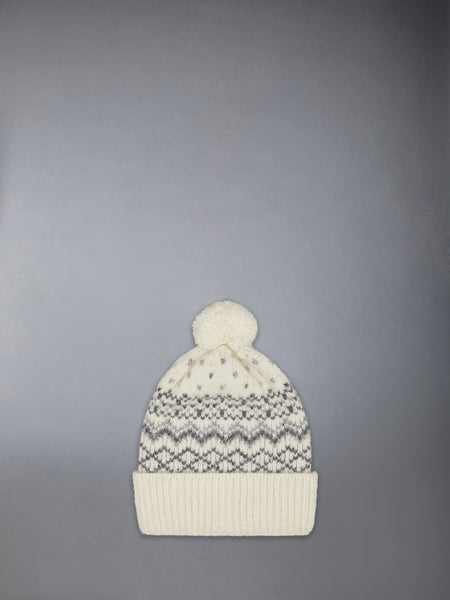 FAIRISLE DONEGAL MOHAIR TWEED JERSEY HAT WHITE