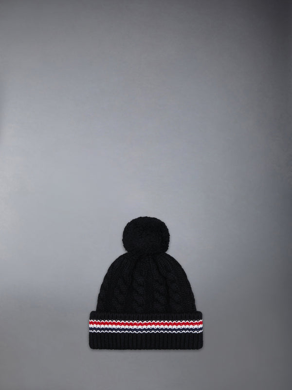 CASHMERE BABY CABLE STITCH POM POM HAT - image 3