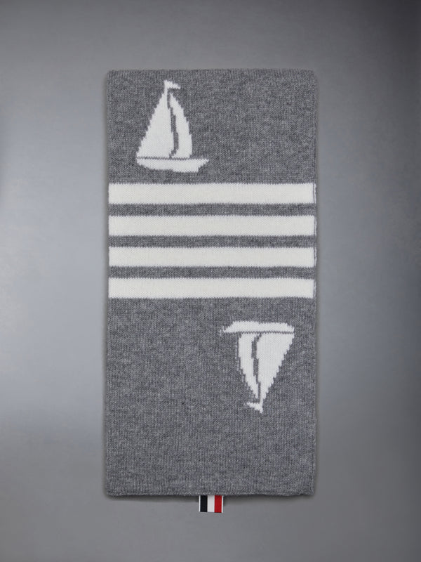 Fine Merino Sailboat 4-bar Scarf - featured image