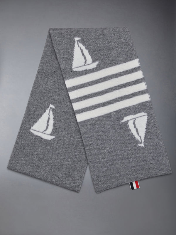 Fine Merino Sailboat 4-bar Scarf - image 2