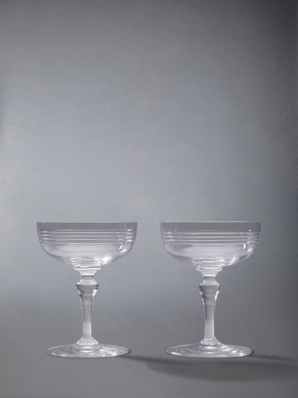 CRYSTAL 4-BAR BACCARAT CHAMPAGNE COUPES - featured image